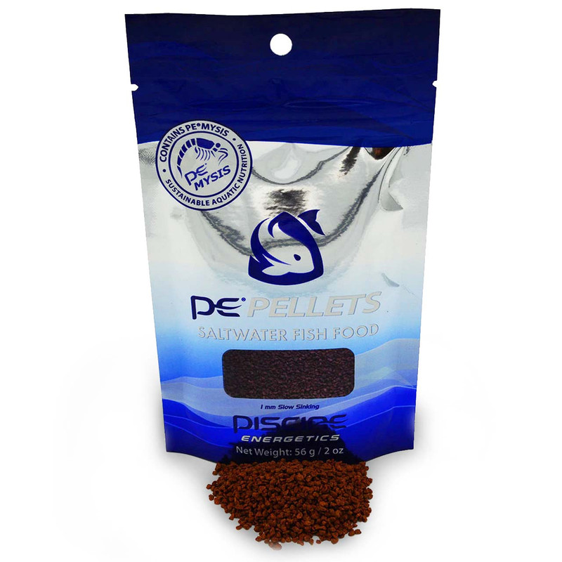 PE Mysis Pellets 2 oz / 56g (1 mm) - Saltwater Fish Food - Piscine Energetics