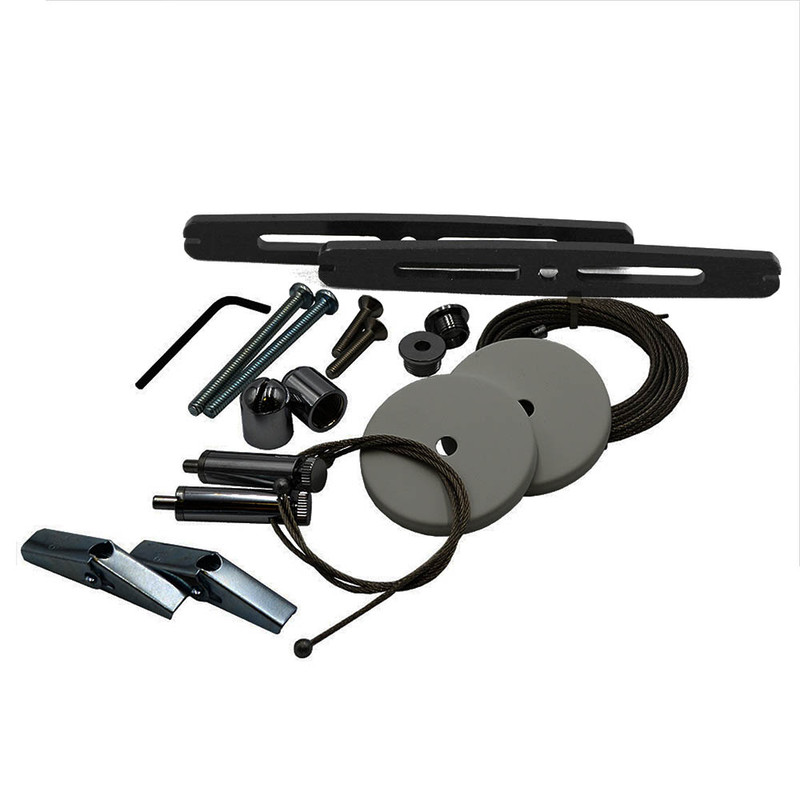 AI Single Light Hanging Kit Black EXT - AquaIllumination (Black Hydra Brackets Included)