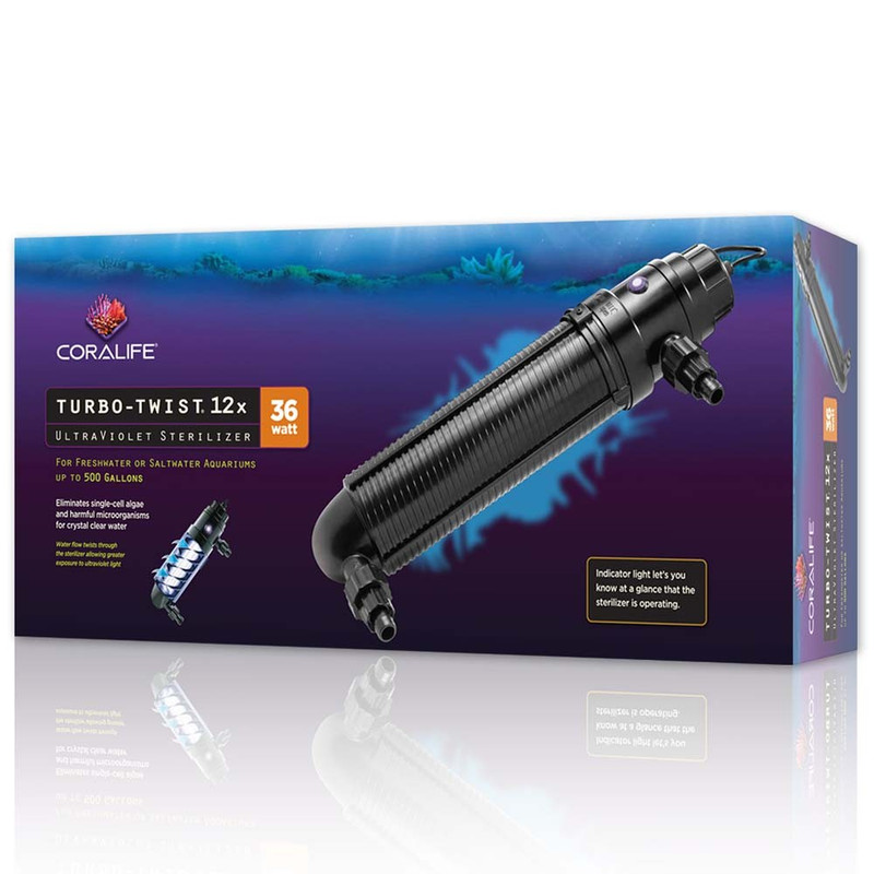 Turbo Twist 12X UltraViolet Sterilizer 36W (500 gal) - Coralife