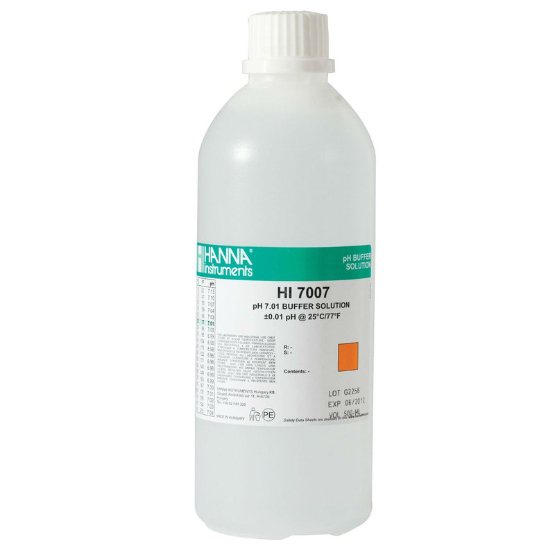 HI7007L 7.01 pH Calibration Buffer Solution, (500 ml) Bottle - Hanna Instruments