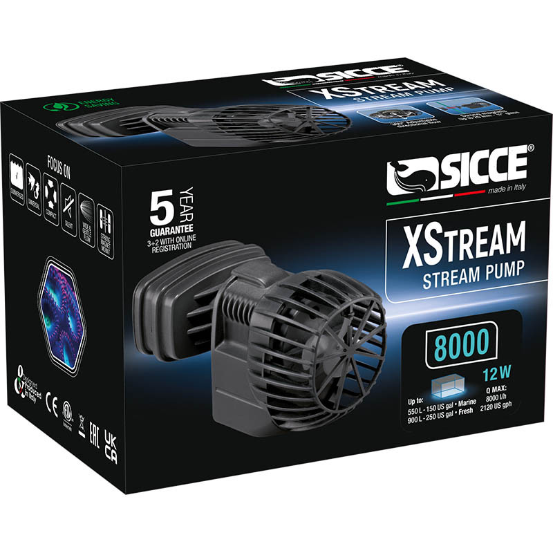 XStream 8000 Wave Pump (2120 GPH) - Sicce - SaltwaterAquarium.com