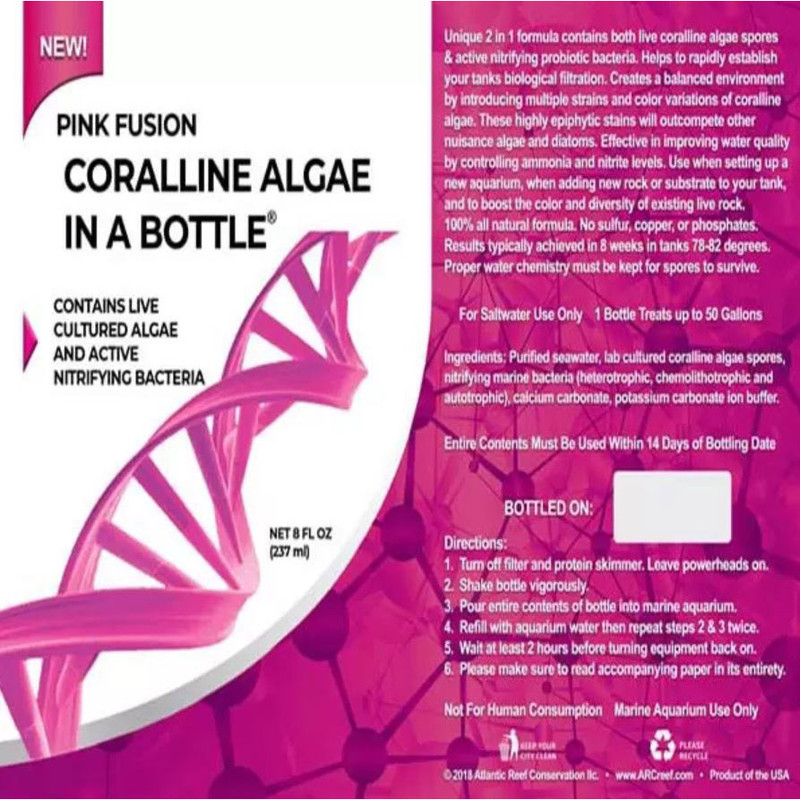 Purple Helix - Live Purple Coralline Algae in a Bottle (8 ...