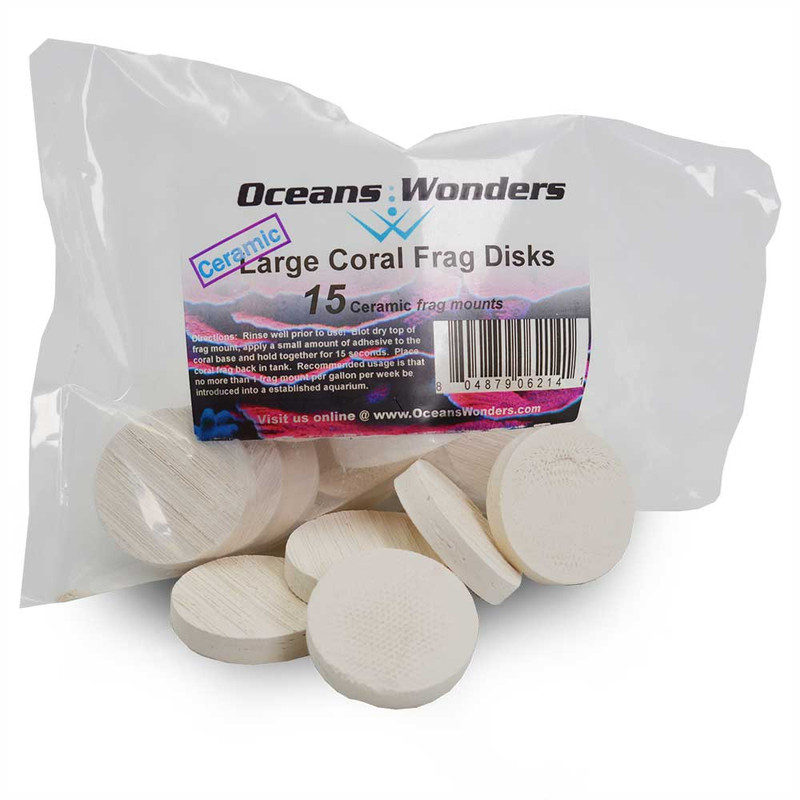 Ceramic LARGE Coral Frag Disks 1.5" (15 pc) - Oceans Wonders
