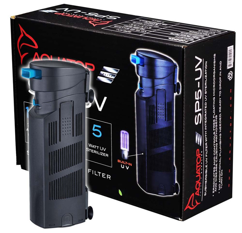 Adjustable Flow Submersible UV Filter SP5UV (5 Watt) - AquaTop