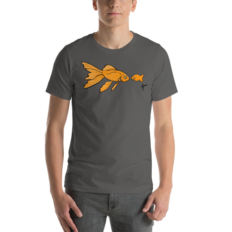 Goldfish Mocking Goldfish T-Shirt Premium Bella Canvas 3001 - SAQPrint