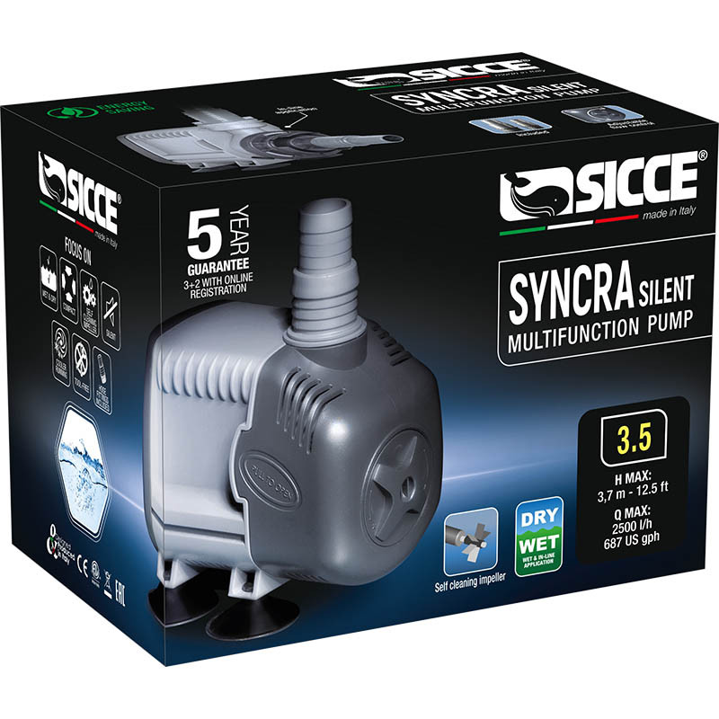 Syncra Silent Water Pump 3.5 (660 gph) 12.5 ft. Head - Sicce
