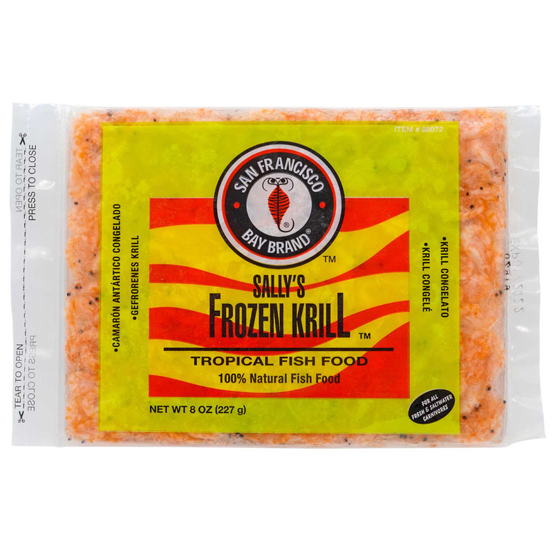 Sally's Frozen Krill Fish Food Flat Pack (3.5 oz) - San Francisco Bay Brand