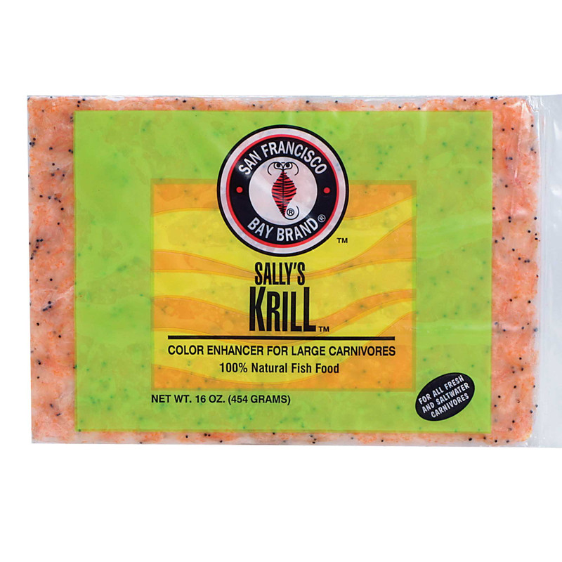 Sally's Frozen Krill Fish Food Flat Pack (16 oz) - San Francisco Bay Brand