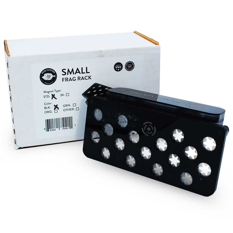 17 Hole Small Frag Rack (3/4" Glass) Black w/Frag Lock & Reinforced Magnets - PNW Customs