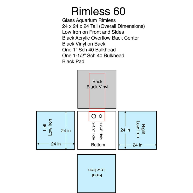 GlassCages Rimless Series 60 Gallon Tank & Stand (Build to Order) - Glass Cages