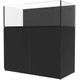 76 Gallon Shallow External Overflow Rimless Tank w/ Black Stand (Full Package) - Fiji Cube