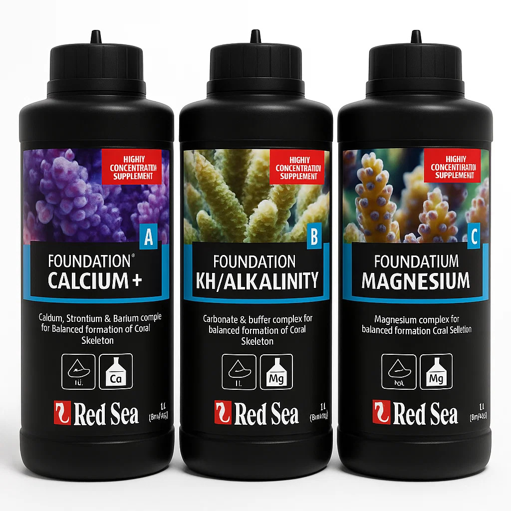 Red Sea Foundation A B C Combo (3x 500 ml) Alkalinity, Calcium