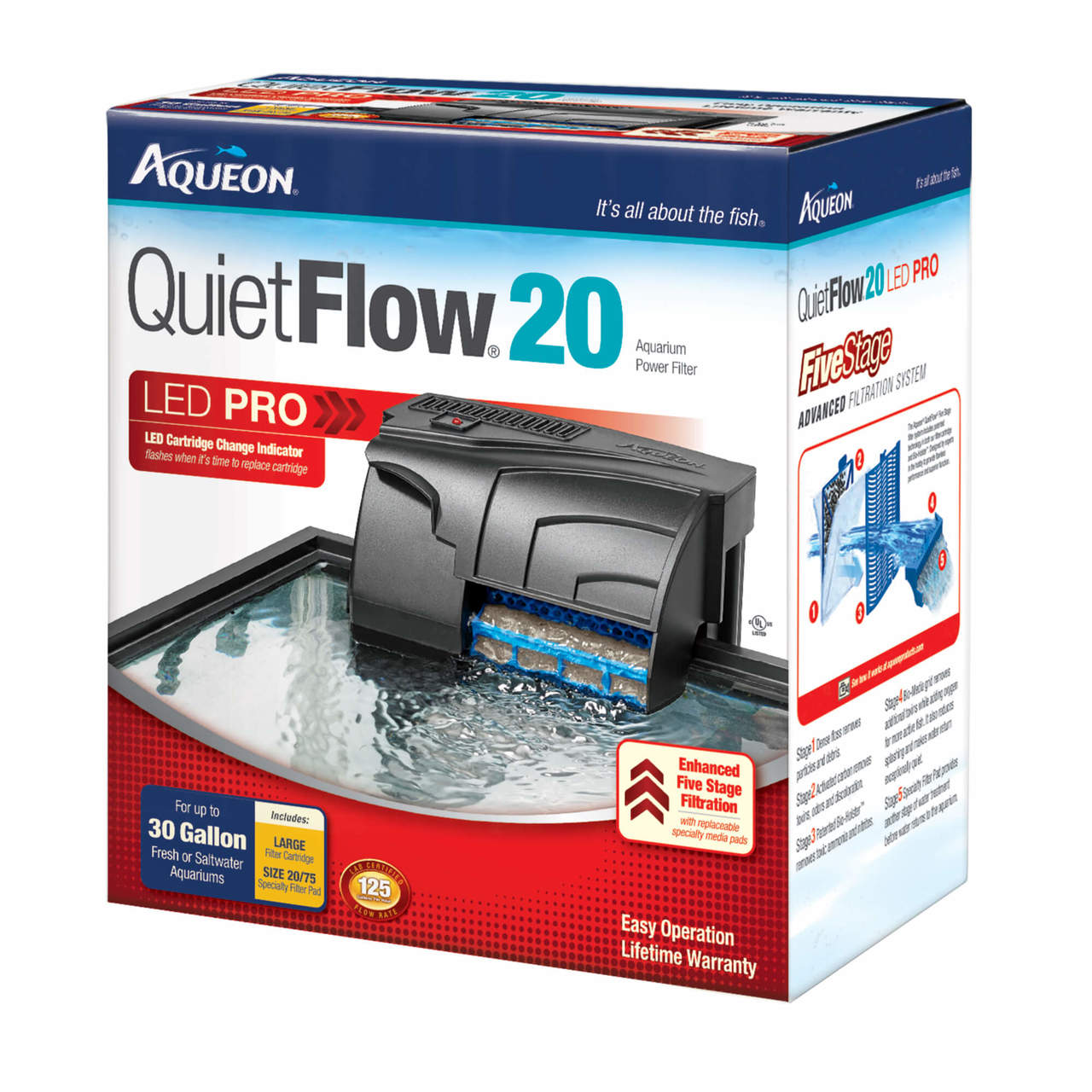 quiet flow filter