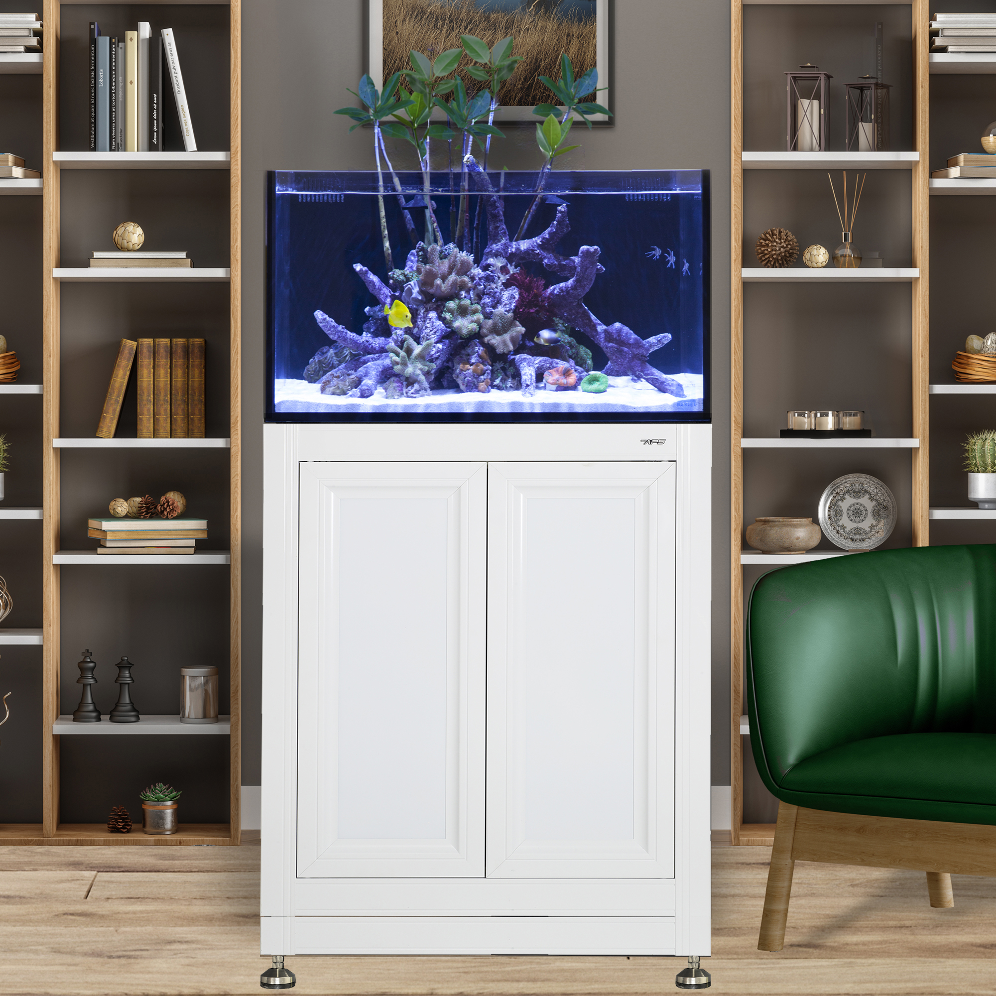 Fusion Pro 2 50 Gallon AIO Lagoon Aquarium w/ WHITE APS Stand