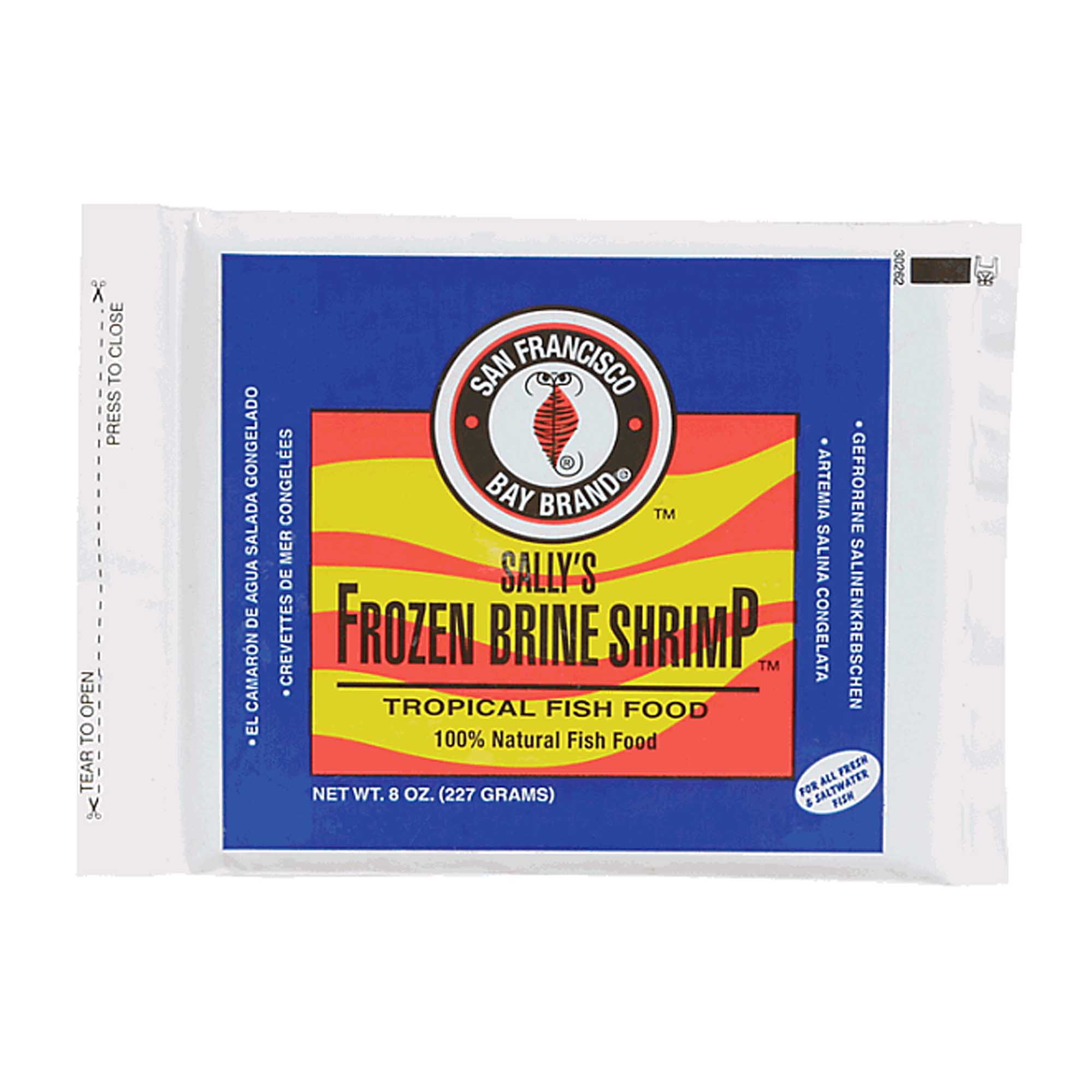 Sally's Frozen Brine Shrimp Fish Food Flat Pack (8 oz) - San