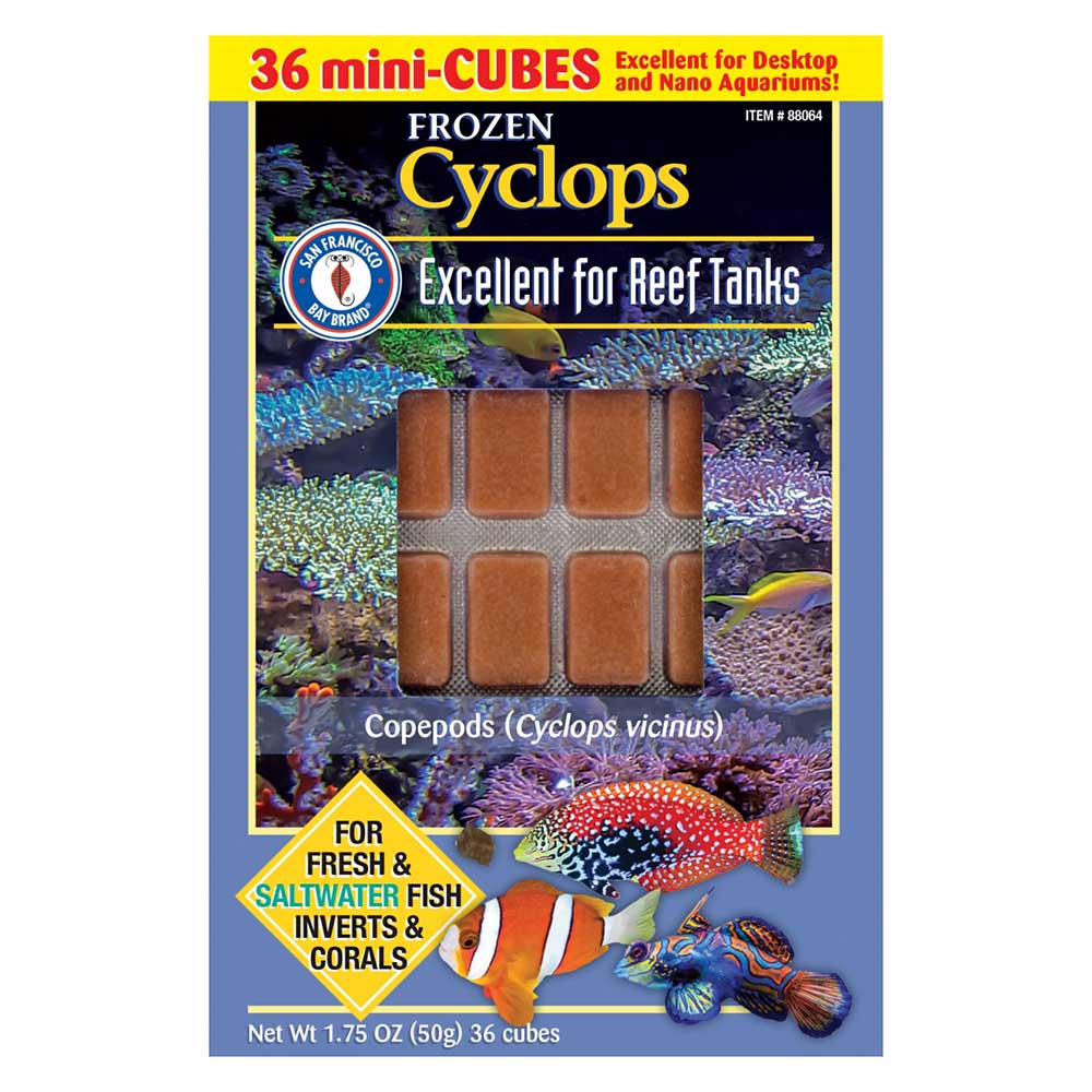 Frozen Cyclops Fish Food (36 mini cubes, 1.75 oz) San Francisco Bay
