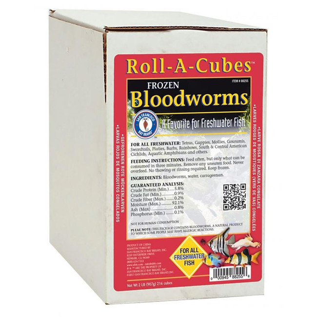 Frozen Mini Bloodworms Fish Food