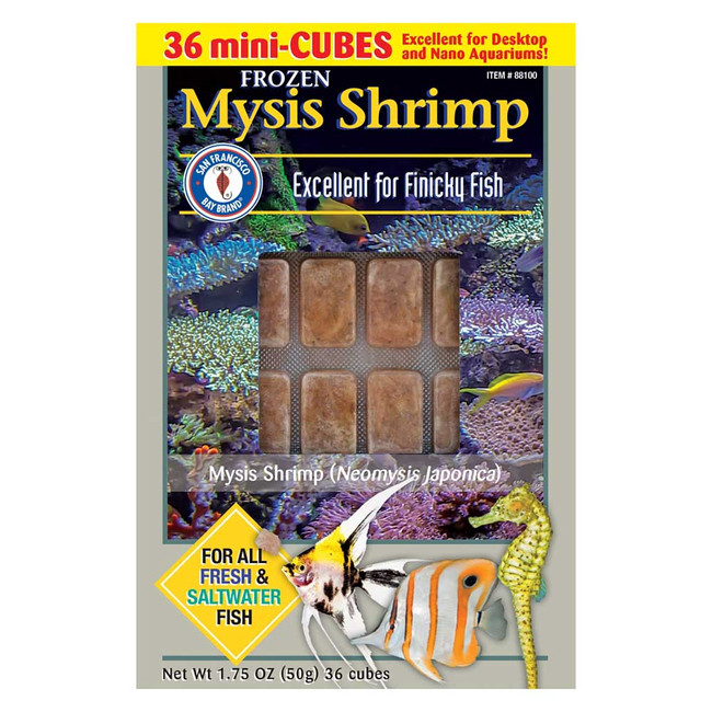 Frozen Mysis Shrimp Fish Food (36 mini cubes, 1.75 oz) - San