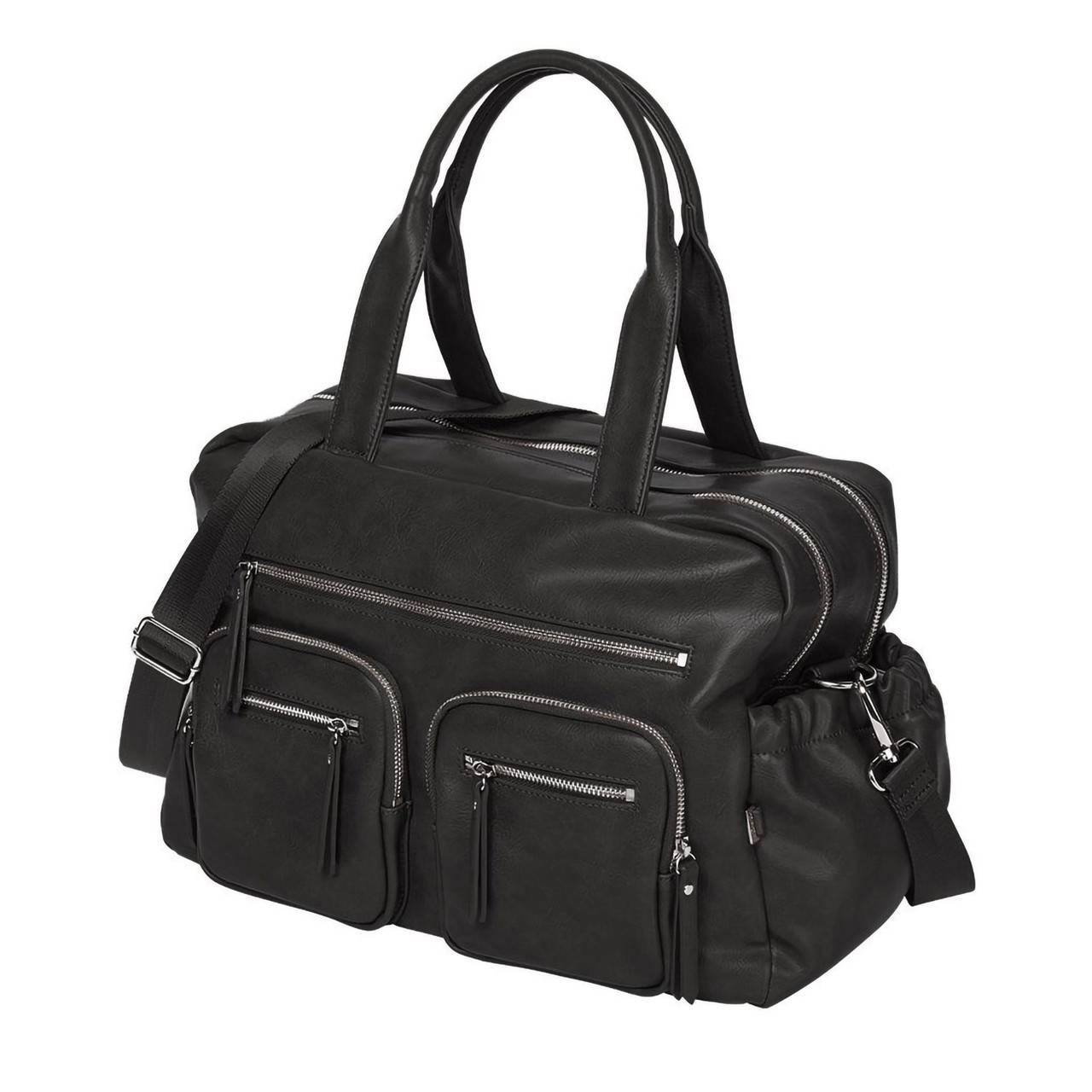 OiOi Faux Leather Black Carry All Nappy Bag. Shop Unisex Baby Bags Online