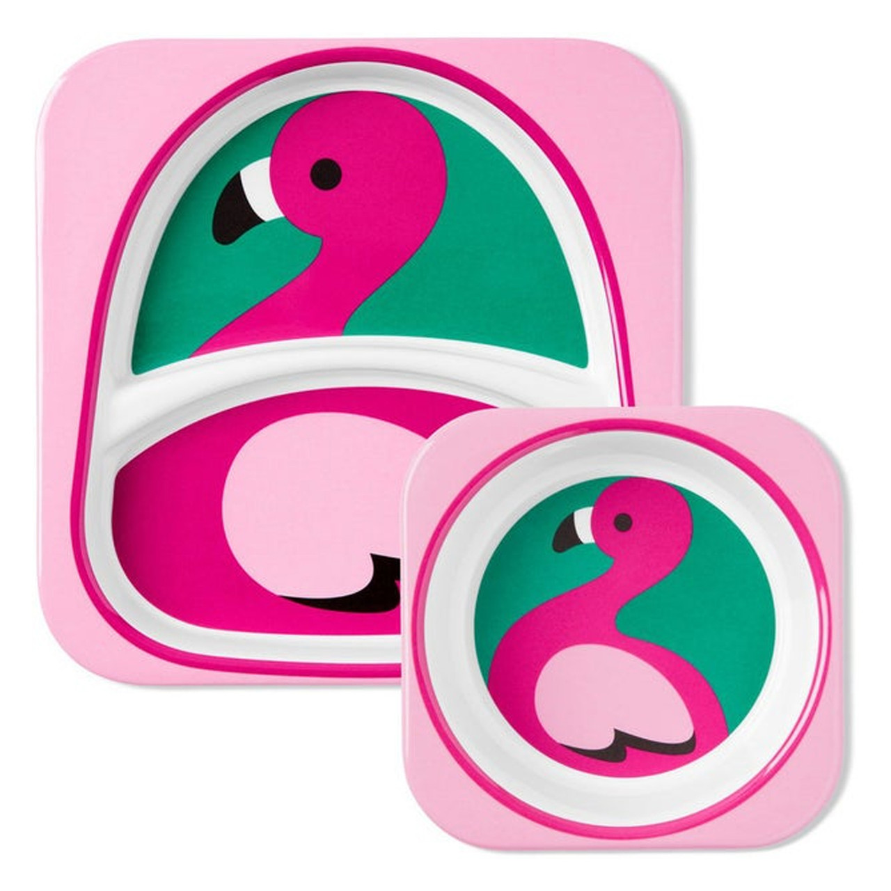 Zoo Plate \u0026 Bowl Set - Flamingo 