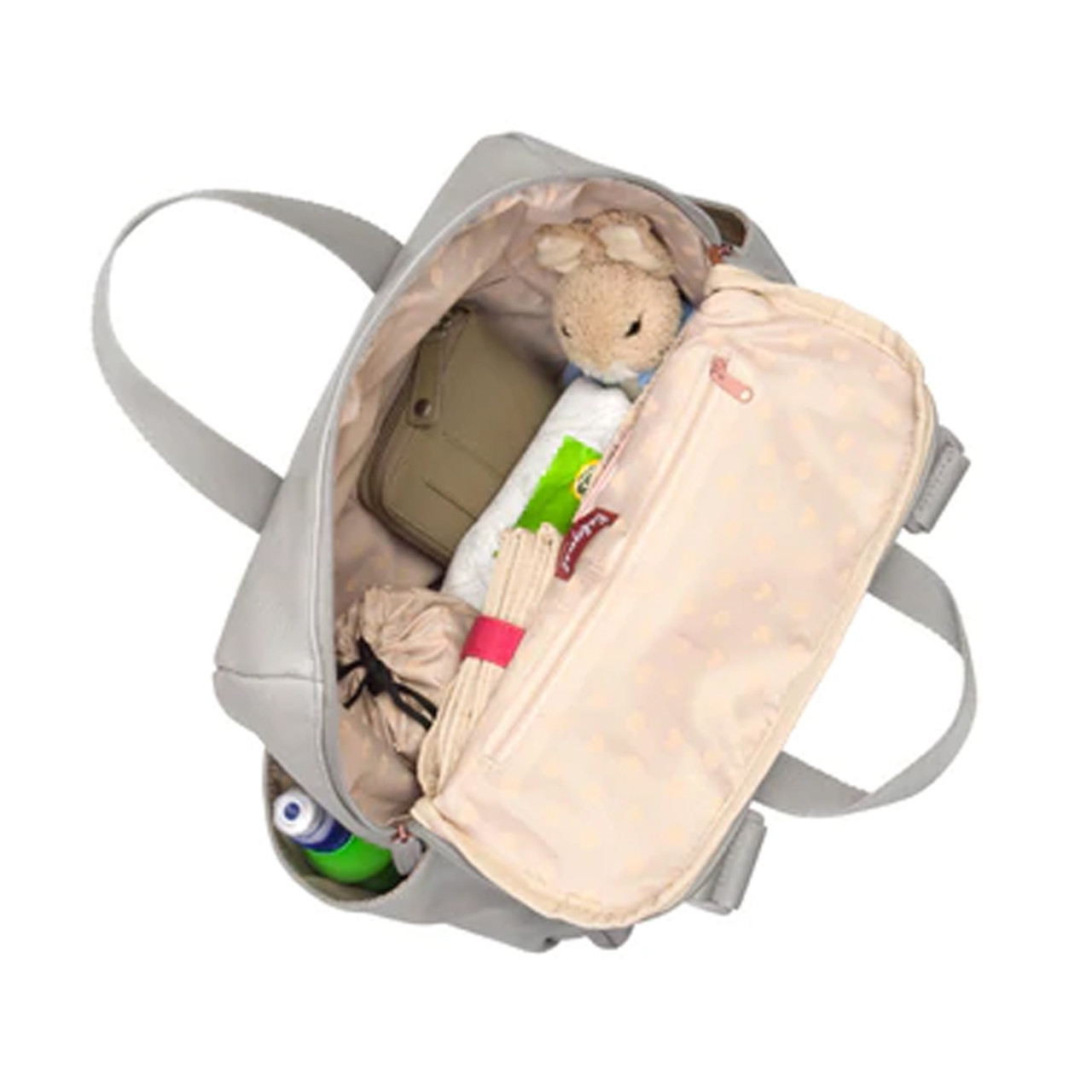 babymel robyn convertible backpack vegan leather pale grey Diaper Bag, Baby Nappy Bag Babymel Robyn Convertible