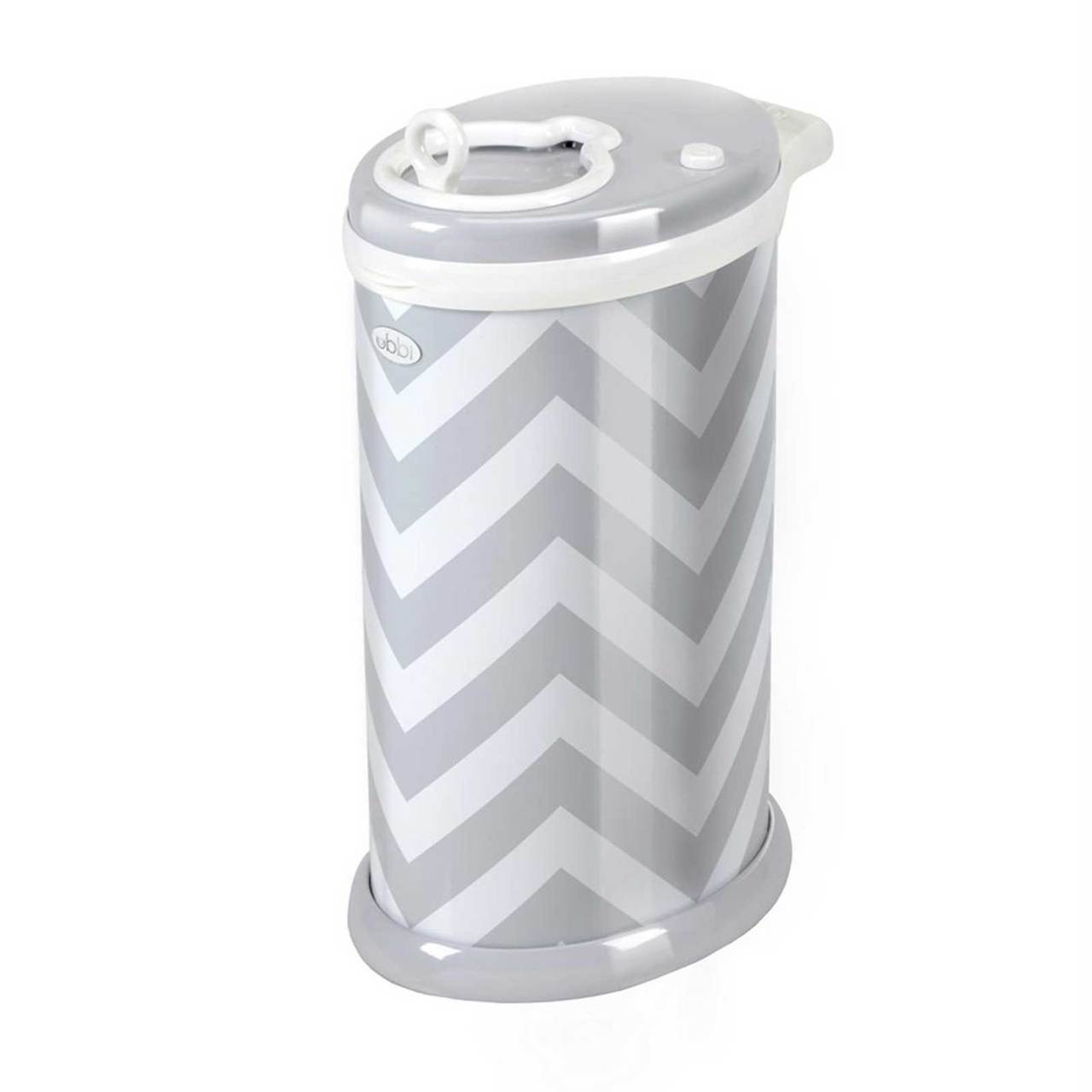 Grey Chevron Ubbi Diaper Pail Shop nappy bins online at Peekaboo Baby