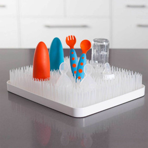 Boon Lawn Grass countertop drying rack in white close-up