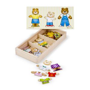 Melissa & Doug Mix 'n Match Wooden Bear Family Dress-Up 