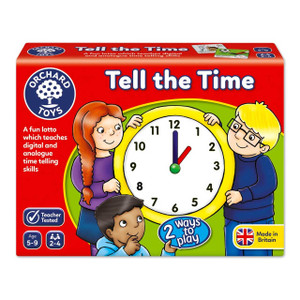 Orchard Toys Tell the Time - clock face cards and matching time word cards spread out