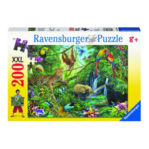 Ravensburger Animals in the Jungle 200 piece puzzle box with tropical wildlife scene