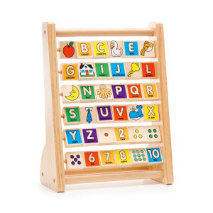 Melissa & Doug wooden abacus with letters and numbers for early learning