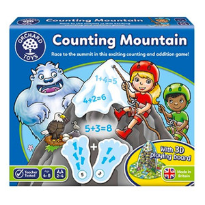 Orchard Toys Counting Mountain Game box with mountain adventure theme and number imagery