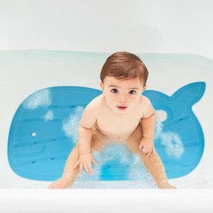 Skip Hop Moby Bath Mat with toddler safely standing on cushioned surface