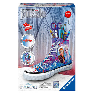 Ravensburger Frozen 2 3D Sneaker Puzzle 108pc completed sneaker with Elsa and Anna artwork
