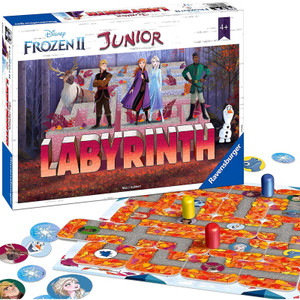 Ravensburger Frozen 2 Junior Labyrinth family playing game showing maze mechanic