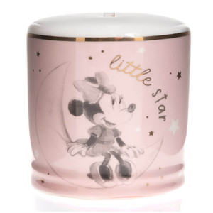 Disney Minnie Mouse Ceramic Money Bank pink with gold foil accents
