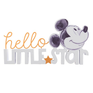 Disney Mickey Mouse Hello Little Star Word Plaque gold and MDF cutout