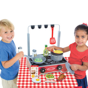 Shop Melissa & Doug Deluxe Wooden Cooktop Pretend Play Set Shop Melissa & Doug Deluxe Wooden Cooktop Pretend Play Set