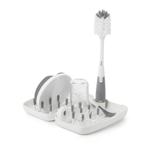 OXO Tot On the Go Drying Rack & Bottle Brush - Grey OXO Tot On the Go Drying Rack & Bottle Brush - Grey