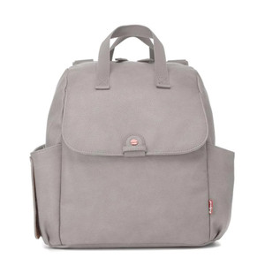 Babymel Robyn Convertible Nappy Backpack - Pale Grey Carried View | Peekaboo Baby