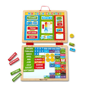 Melissa and Doug My Daily Magnetic Calendar wooden board with all tiles in place