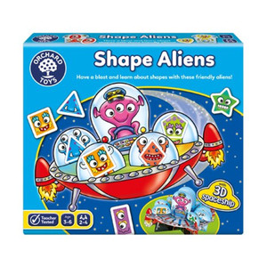 Orchard Toys Shape Aliens Game box with colourful space alien and shape theme