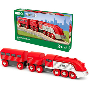 BRIO Streamline Train Toy - 3 Pieces Detail View | Peekaboo Baby