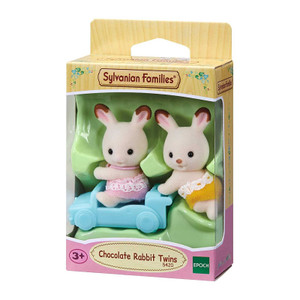 Sylvanian Families Chocolate Rabbit Twins Kabe and Breeze