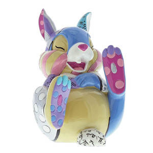 Disney Britto Mini Thumper Figurine in colourful patchwork design with purple, blue, pink and yellow painted patterns