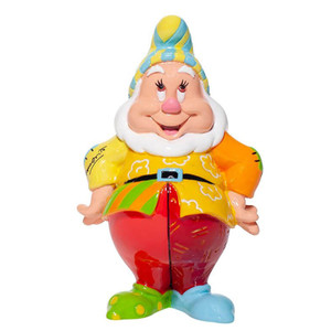 Disney Britto Happy Dwarf mini figurine front view, Snow White character collectible