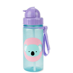 Skip Hop Zoo Koala Straw Water Bottle front view with koala character