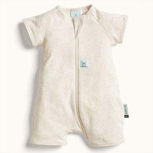 ergoLayers Short Sleeve Baby Onesie 0.2Tog - Oatmeal ergoLayers Short Sleeve Baby Onesie 0.2Tog - Oatmeal