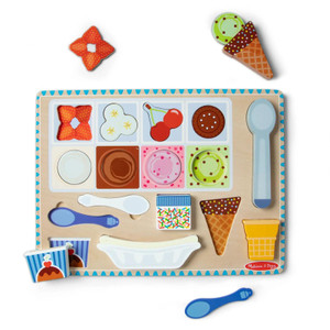 Melissa & Doug Wooden Ice Cream Magnetic Puzzle Play Melissa & Doug Wooden Ice Cream Magnetic Puzzle Play