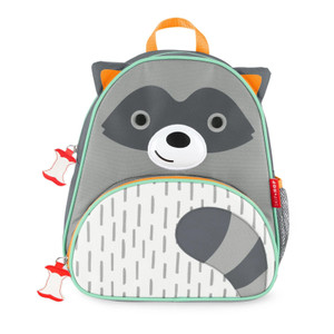 Skip Hop Zoo Raccoon Little Kid Toddler Backpack front view with raccoon character